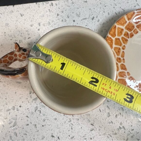 BLUE WITCH 3D Giraffe Head/Neck Handle Animal Print Espresso Cup and Saucer Set - Picture 7 of 15